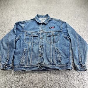 Vintage‎ Lee Denim Jacket Mens Large Regular Riveted Trucker Y2K